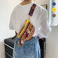 Vintage bunte handgewebte Gürteltasche