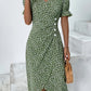 🌷 Last Day 60% Rabatt auf das florale V-Ausschnitt-gedruckte Kleid von V-Ausschnitt