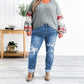 Bauchweg-Jeans im Used-Look mit Bündchen
