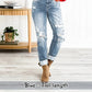 Bauchweg-Jeans im Used-Look mit Bündchen