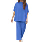 💫Herbst Hot Sale💃Set breiter Hosen mit 3/4 Ärmeln für Frauen