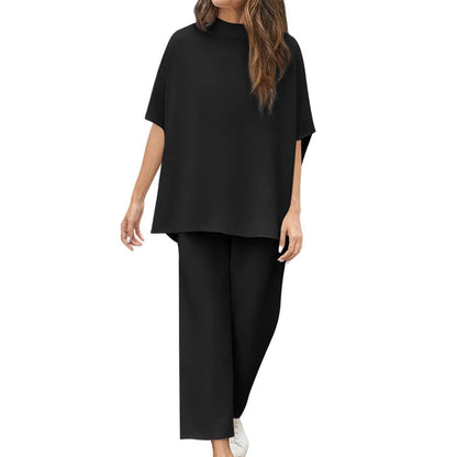 💫Herbst Hot Sale💃Set breiter Hosen mit 3/4 Ärmeln für Frauen