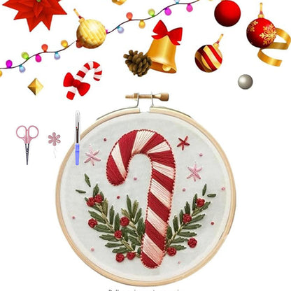 🎁Weihnachts-Stick-Set für DIY Handarbeit - Kreatives Bastelset für festliche Stickereien