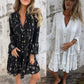 💖Große Aktion!🔥Damenkleid mit V-Ausschnitt und Print