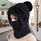 ❄️🧣Damen Winter Einteilig Gestrickte Mütze Schal Maske🎁