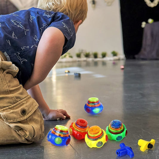 Musikblinkende Kreisel-Spielzeug mit Abwurfvorrichtung 🎁Bestes Geschenk für Kinder
