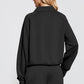 Set aus hochgeschlossenem Pullover mit Reißverschluss und Hose mit weitem Bein für Damen
