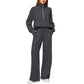 Set aus hochgeschlossenem Pullover mit Reißverschluss und Hose mit weitem Bein für Damen