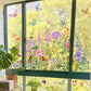 📢📢50% RABATT!!⏰Bunter Fensteraufkleber mit Blumenstrauß🖼️(Frei zuschneidbar)