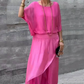 ⏳Begrenzte Zeit 60% Rabatt💥2-teiliges Set aus Chiffon mit lockerem Oberteil und weiten Schlitzhosen