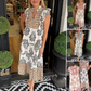 Elegantes, ärmelloses Kleid mit Rüschen und Print für Damen