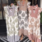 Elegantes, ärmelloses Kleid mit Rüschen und Print für Damen