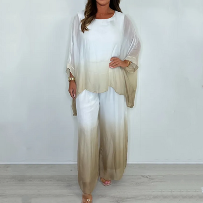 💃Set aus lockerem, fließendem Top und Strumpfhose im Dip-Dye-Mix🌺KOSTENLOSER VERSAND🌺