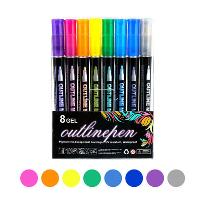 🎁Geschenkidee Heißer Verkauf 50% OFF🔥Glitzer-Farbstiften mit doppeltem Umriss