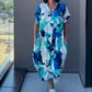 🌸Frühjahrsangebote💐 Lässiges elegantes bedrucktes V-Ausschnitt Kleid für Damen