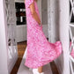 🌸✨V-Ausschnitt Bedrucktes Kurzarm-Maxikleid