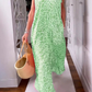 🌸✨V-Ausschnitt Bedrucktes Kurzarm-Maxikleid