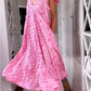 🌸✨V-Ausschnitt Bedrucktes Kurzarm-Maxikleid