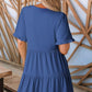 💕Neuheiten 2026 – 70 % reduziert!!💃👗Damenkleid mit Rüschenbesatz, V-Ausschnitt und Stufenrock