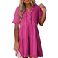 💕Neuheiten 2026 – 70 % reduziert!!💃👗Damenkleid mit Rüschenbesatz, V-Ausschnitt und Stufenrock