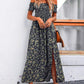 💥Befristetes Angebot: 50% Rabatt auf Bestellungen🌸💐Elegantes, schulterfreies Kleid mit Blumenmuster für Damen