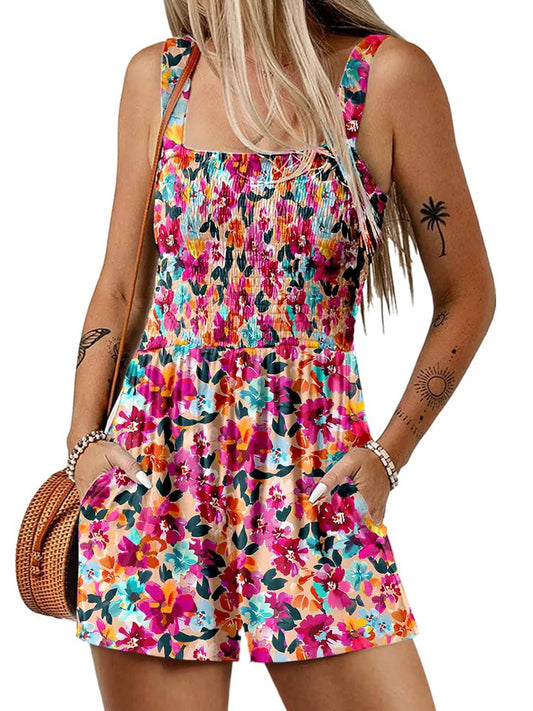 🌞Sommer-Hot-Sale - 50% Rabatt💃💓Sommer-Overall ärmellos mit Smock-Optik – Bequem & lässig