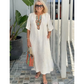 💥Women's Casual Loose Baumwolle Leinen bestickt Split Kleid💥