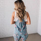 🌸Modischer Denim-Overall mit Blumendruck im Vintage-Look