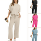 🎉🛍️Heiße Aktion: 70% Rabatt! Weiches, lässiges Set aus Oberteil und Hose für Damen