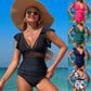 🌴Damen Badeanzug aus Mesh mit Patchwork-Design👙
