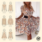 ⏳Begrenzte Zeit 50% Rabatt💥✨Minikleid mit V-Ausschnitt und Blumendruck für Damen