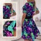 ⏳Begrenzte Zeit 50% Rabatt💥✨Minikleid mit V-Ausschnitt und Blumendruck für Damen