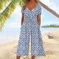 💥Last Day Special Sale 50% OFF💃Printed V-Neck Side Pocket Jumpsuit