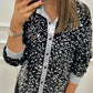 🌈50 % Rabatt für begrenzte Zeit💞Partyhemd mit Pailletten und Button-Down-Revers für Damen