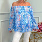 ✨2025 Mode Neu 50% RABATT💝Bedrucktes One-Shoulder Langarm Chiffon-Shirt für Damen