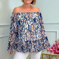 ✨2025 Mode Neu 50% RABATT💝Bedrucktes One-Shoulder Langarm Chiffon-Shirt für Damen