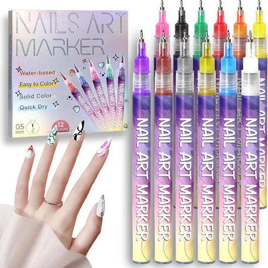 🎨12 Farben Nailart-Stifte-Set