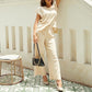 ⏰Heißer Verkauf - DAMEN ZWEITEILIGES HOCHTAILLEN-HOSEN-LOUNGE-SET