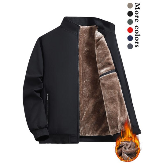❄️Einfarbige, warme Herrenjacke mit Reißverschluss💪Knitterfrei, wind-, regen- und schneefest!