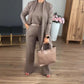 🍂Herbstneuheiten - 70% Rabatt💥Elegantes 3-teiliges Set aus Longline-Cardigan, Top und Hose