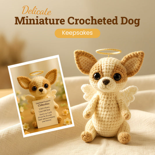 Zarte Miniatur-Häkelhunde-Andenken