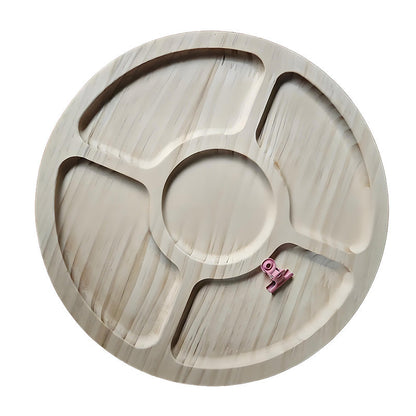 Abnehmbares, unterteiltes Serviertablett für Snacks