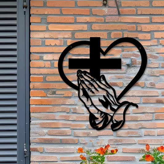 🎅🏻Weihnachtsverkauf🎁Elegante christliche Herz & Kreuz Wandkunst