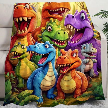 🔈Weihnachtsverkauf - 50% Rabatt🎁Niedlicher lächelnder Dinosaurier HD Digitaldruck Flanell