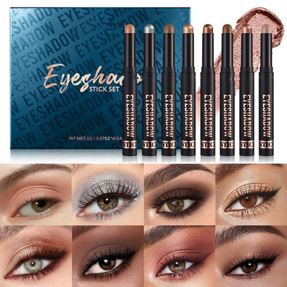 🎅NUR HEUTE – 8 STÜCK IM PACK!!🎄ÜBER 50.000 STÜCK VERKAUFT! 🎁✨8 Farben Glitzer-Lidschattenstifte, wasserfest, langanhaltend und vielseitig verwendbar