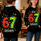 🎅Weihnachtsangebot 2025: 50% Rabatt🎄Kinder Weihnachts-Kapuzenpullover mit „67“ Grafik-Print