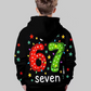🎅Weihnachtsangebot 2025: 50% Rabatt🎄Kinder Weihnachts-Kapuzenpullover mit „67“ Grafik-Print