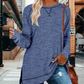 🔥Zeitlich begrenztes Angebot🔥Damen Herbst-Tunika-Tops mit Seitenschlitz und langen Ärmeln