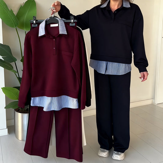 🔥Heiße Angebote🔥Damen-Freizeit-Set: Langarmshirt und Hose, 2-teilig