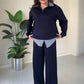 🔥Heiße Angebote🔥Damen-Freizeit-Set: Langarmshirt und Hose, 2-teilig